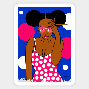 Miss puffy puffs Sticker